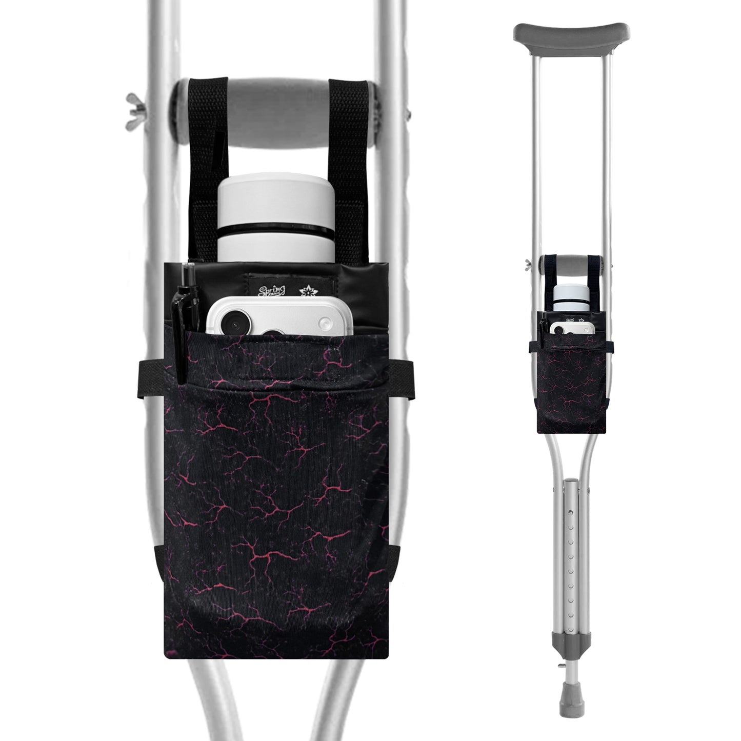 SpringSeaon Lightweight Crutch Storage Pouch,Water-Proof Crutch Bag-Crutches Accessories-Stripes
