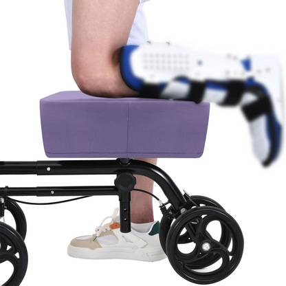 Cooling Knee Scooter Pad Cover with Memory Foam, Breathable Cushion for Summer, Fits Most Knee Walkers(Purple)