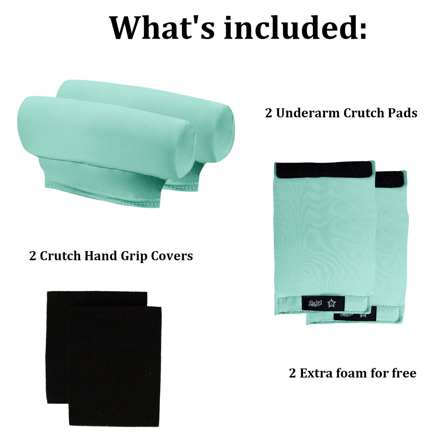 Underarm Crutch's Pad and Hand Grip Covers Universal Forearm Handle Padded Cushion Sets Accessories for Crutches (teal green)