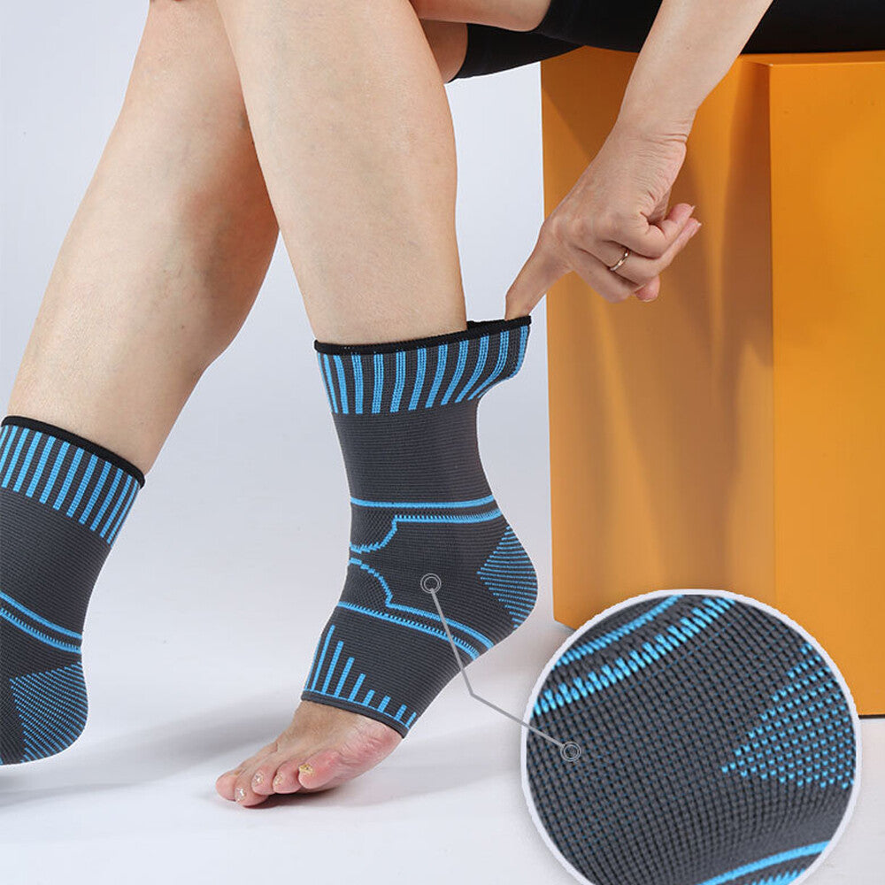 Ankle Compression Sleeve (1 Pair) - Ankle Support for Sports Running S-L
