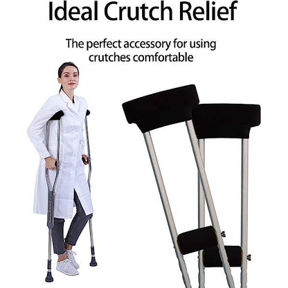 Universal Underarm Crutches Padded Crutch Pads with Hand Grips Padding Handle Covers Dark purple