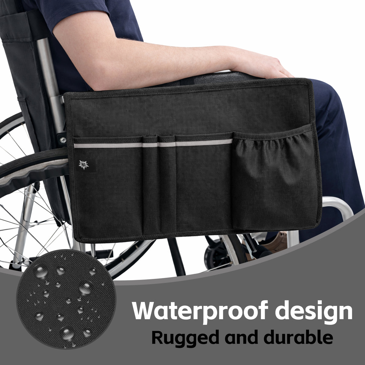 Color-​Walker Bag with Cup Holder - Water Resistant Organizer Storage Pouch for Folding Walkers Rollator - SpringSeaon