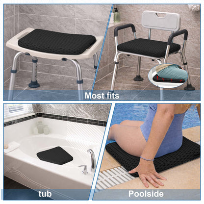 Color-​SPRING SEAON Non-Slip Gel Shower Chair Cushion – Quick-Dry Mesh Bath Seat Pad - SpringSeaon