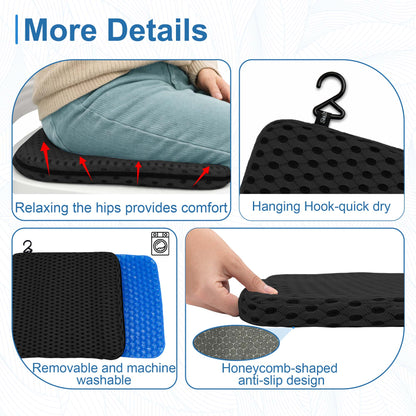 Color-​SPRING SEAON Non-Slip Gel Shower Chair Cushion – Quick-Dry Mesh Bath Seat Pad - SpringSeaon
