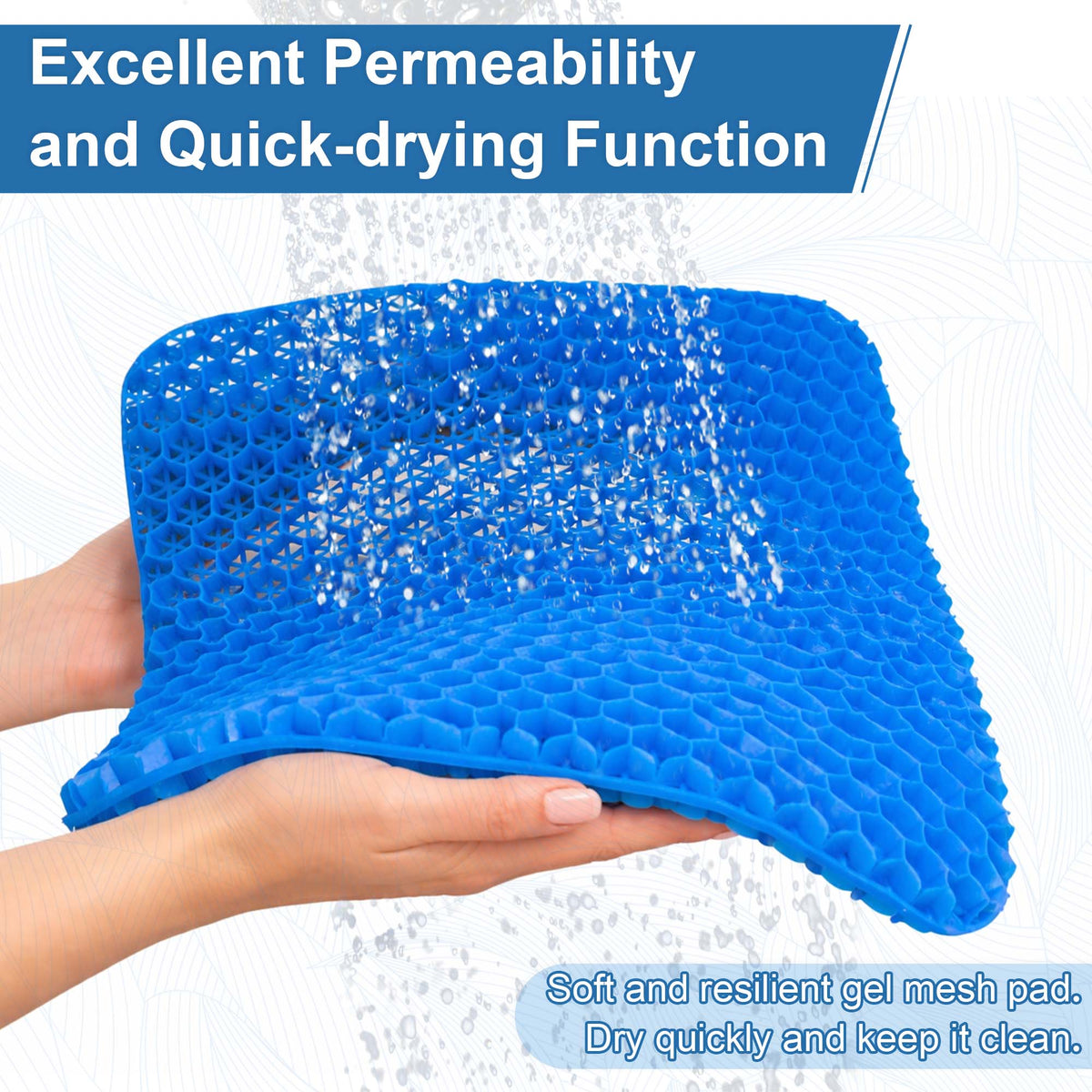 Color-​SPRING SEAON Non-Slip Gel Shower Chair Cushion – Quick-Dry Mesh Bath Seat Pad - SpringSeaon