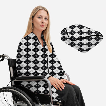 Color-​SPRING SEAON Wearable Wheelchair Blanket - Soft Fleece Shawl Poncho with Snaps Knee-Length - SpringSeaon