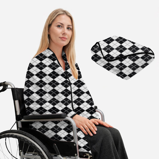 SPRING SEAON Wearable Wheelchair Blanket - Soft Fleece Shawl Poncho with Snaps Knee-Length