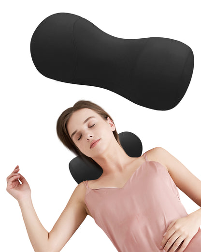 SPRING SEAON Neck Support Pillow for Sleeping - Small Neck Roll Memory Foam with Cool Fabric (3 Colors)