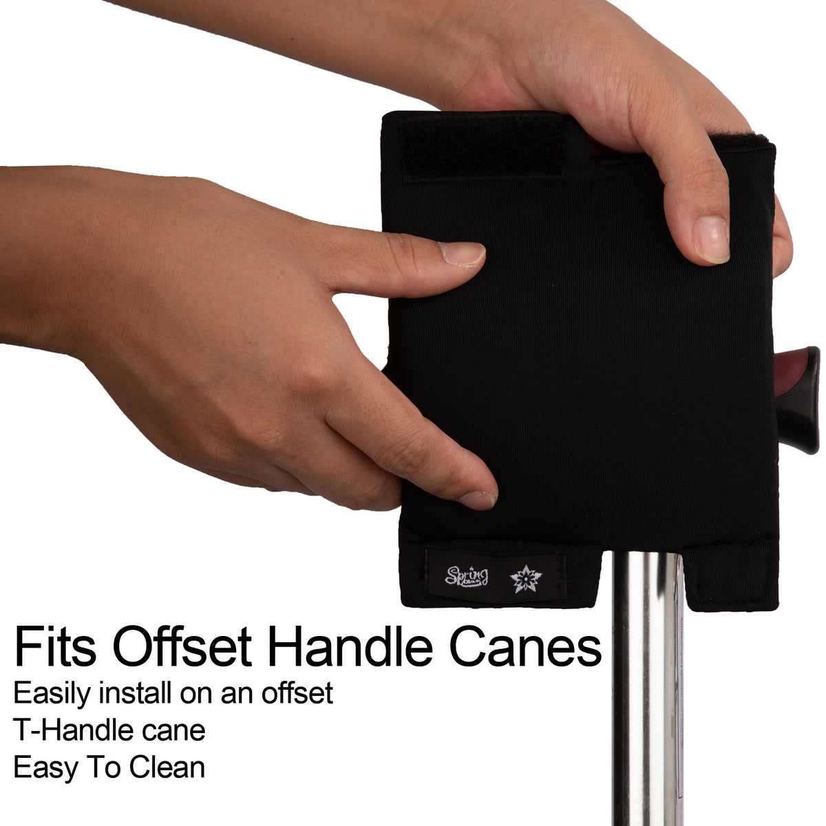black-​SpringSeaon Padded Cane Handle Covers - Universal Fit T-Handle Grip for Daily Mobility Accessories - SpringSeaon