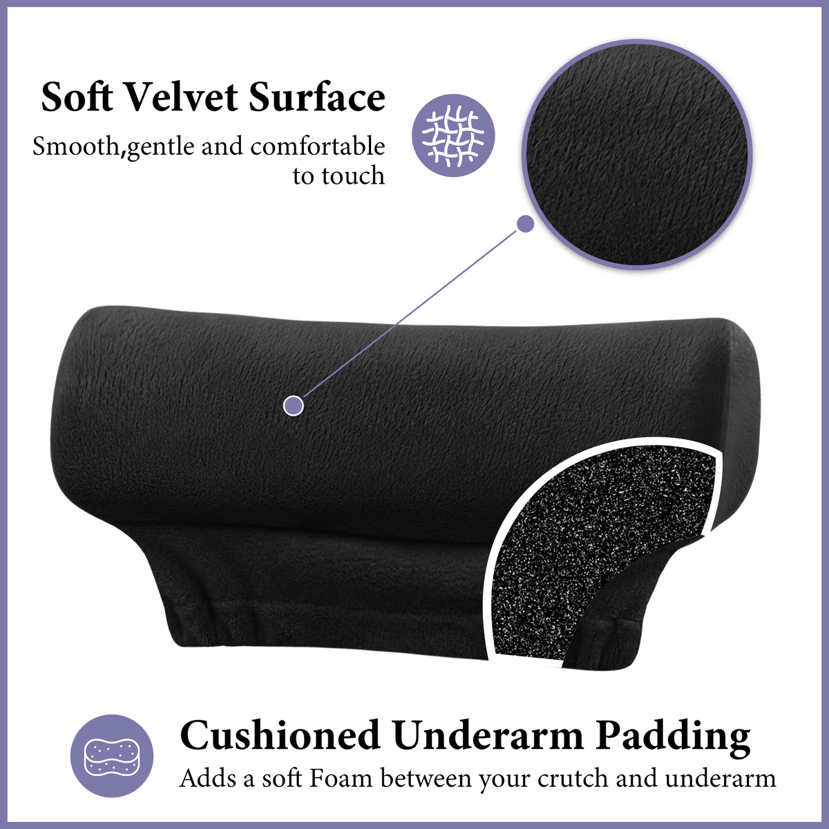 Color-​SPRING SEAON Plush Padded Crutches Covers Velvet Underarm Crutch Pads Non Slip - SpringSeaon