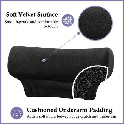 Color-​SPRING SEAON Plush Padded Crutches Covers Velvet Underarm Crutch Pads Non Slip - SpringSeaon