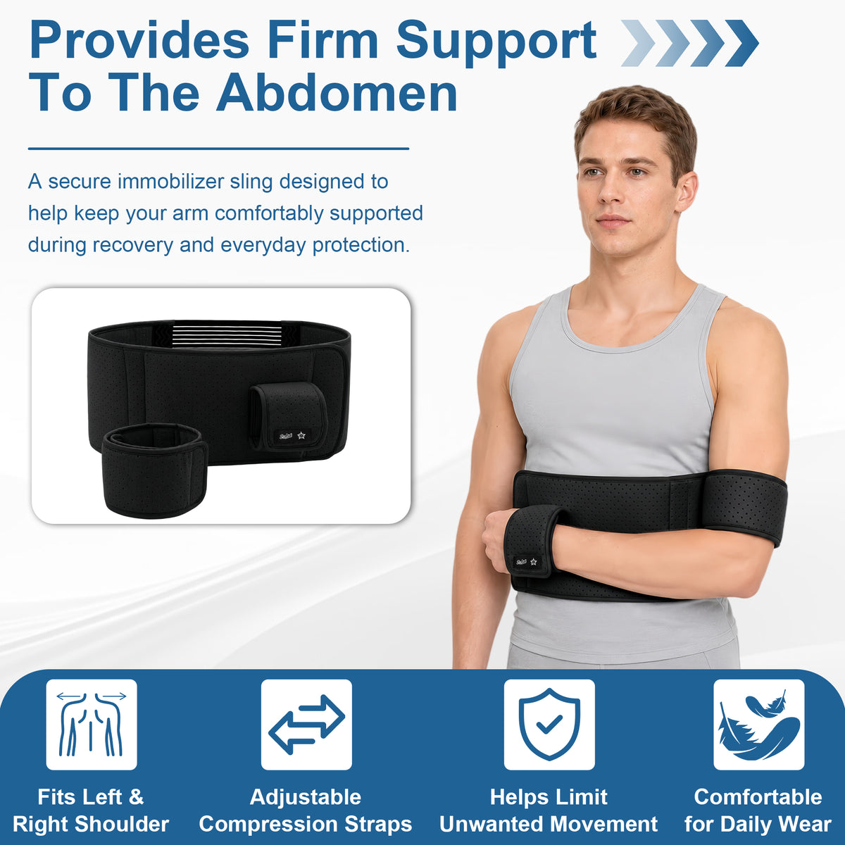 SPRING SEAON Shoulder Immobilizer Arm Sling, Left or Right Arm Brace