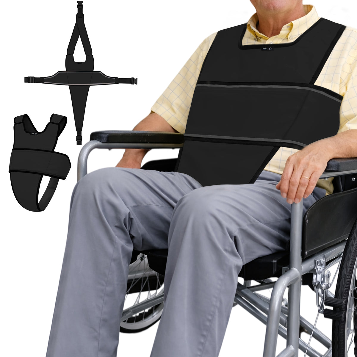 Color-​SPRING SEAON Adjustable Safety Harness for Elderly Wheelchair & Chair Care - SpringSeaon
