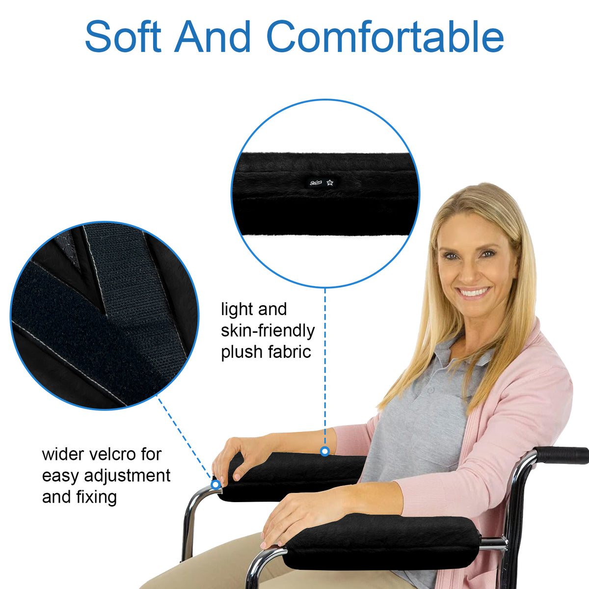 Color-​SPRING SEAON Fluffy Armrest Covers - Universal Memory Foam Cushion for Office Chairs 7 Colors - SpringSeaon