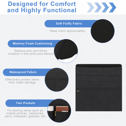 SPRING SEAON 2 Pack Wheelchair Armrest Pads and Waterproof Side Bag