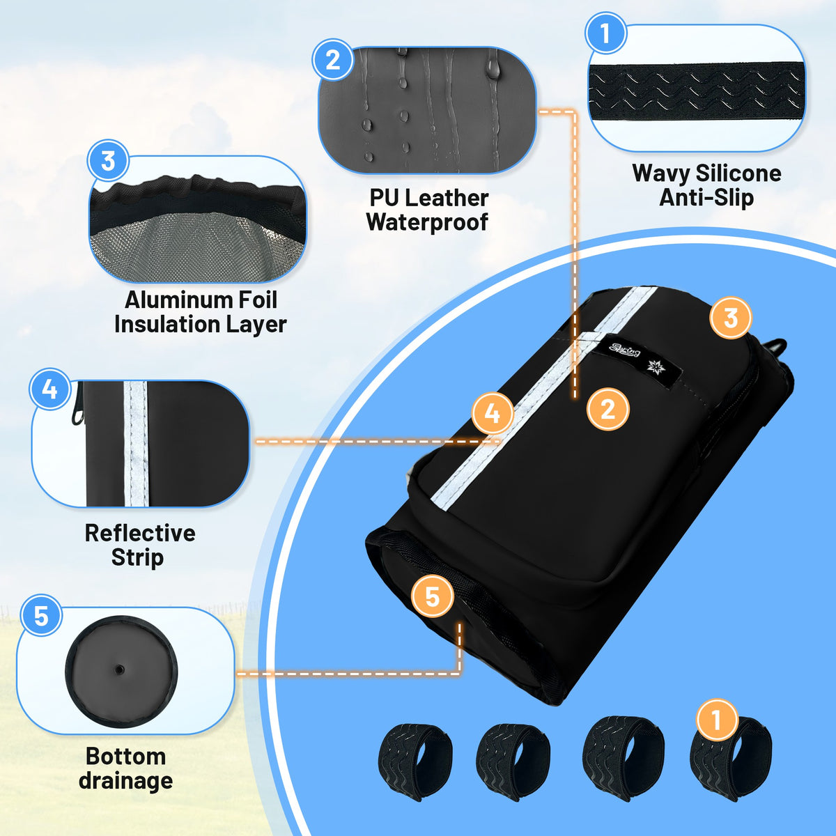 black knee scooter bag