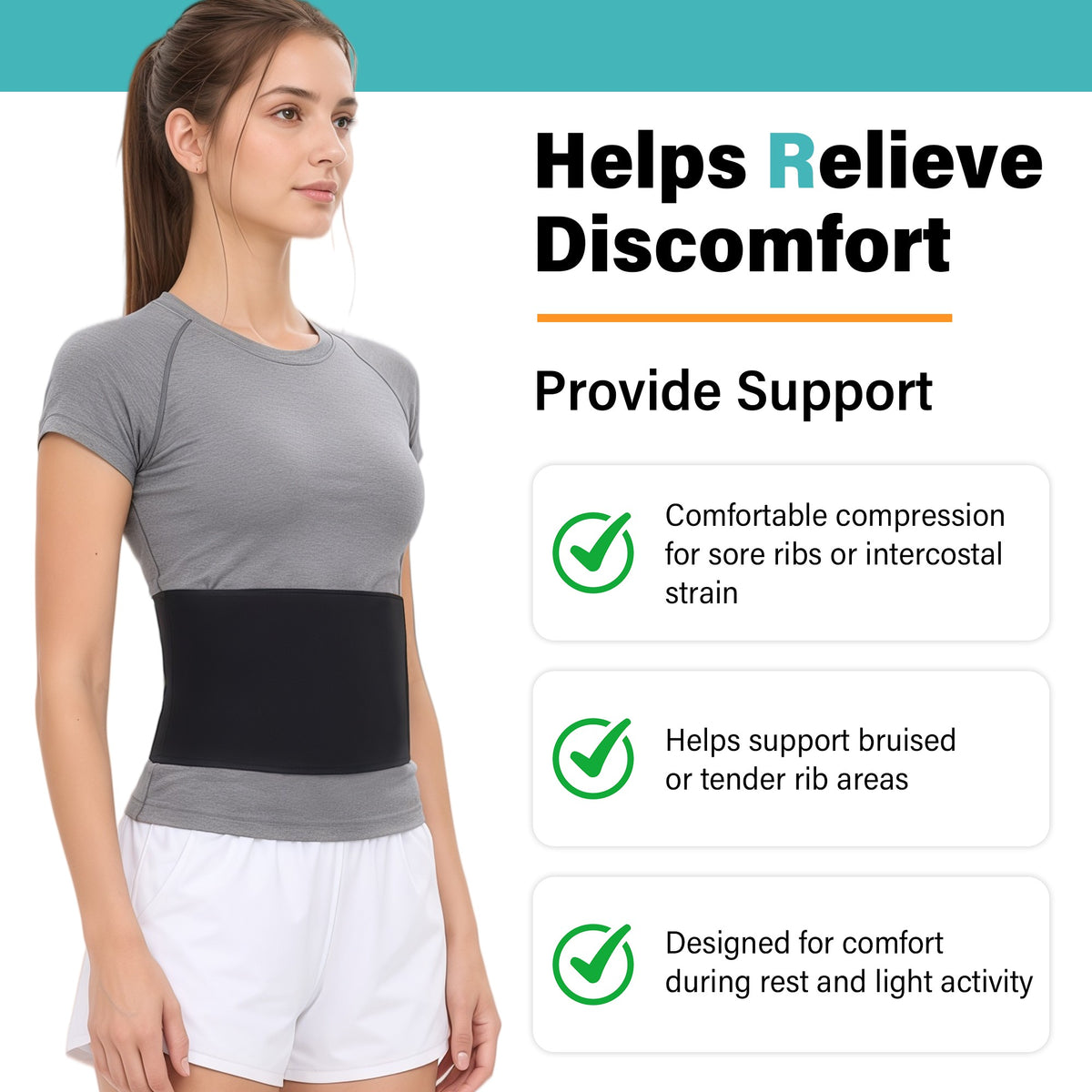 SPRING SEAON Adjustable Chest Compression Wrap with Anti-Slip Strap for Adults