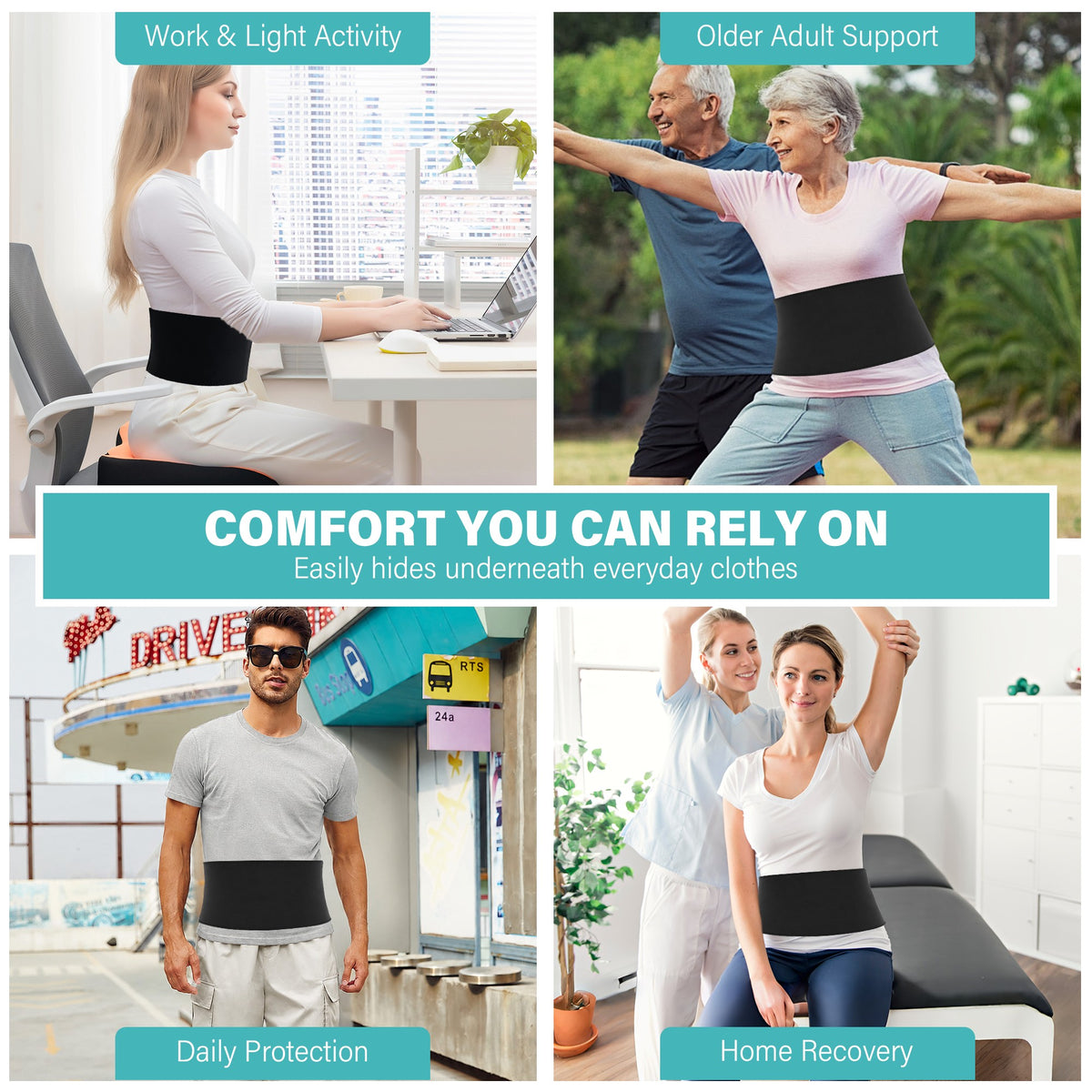 SPRING SEAON Adjustable Chest Compression Wrap with Anti-Slip Strap for Adults