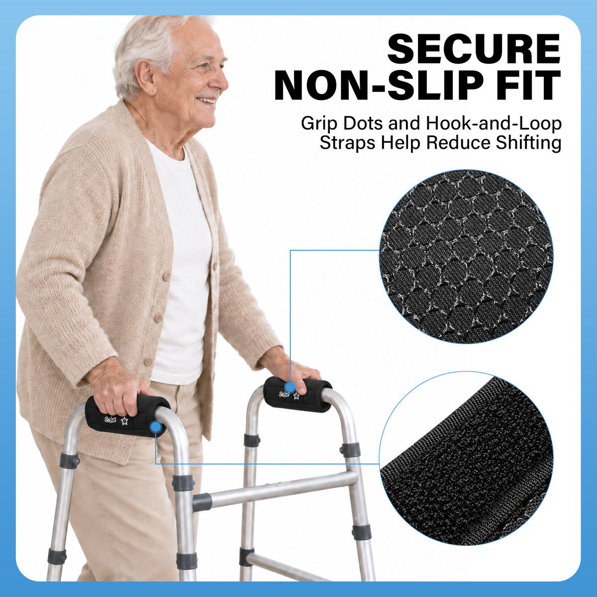 SPRING SEAON Universal Walker Handle Pads - Anti-Slip Handgrip Cover
