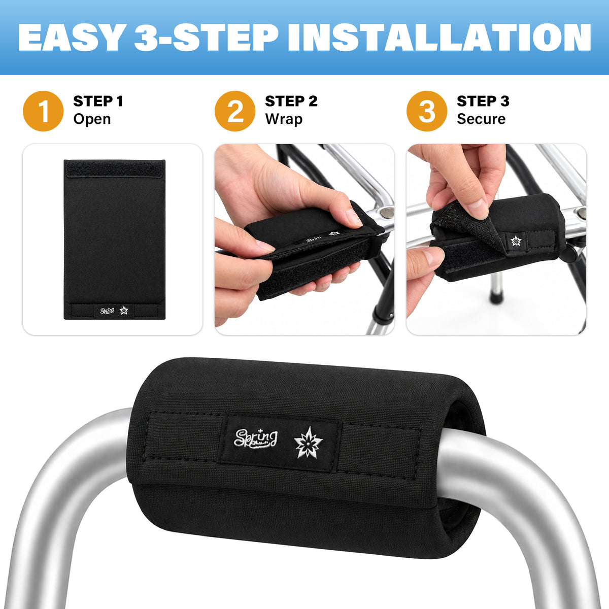 SPRING SEAON Universal Walker Handle Pads - Anti-Slip Handgrip Cover