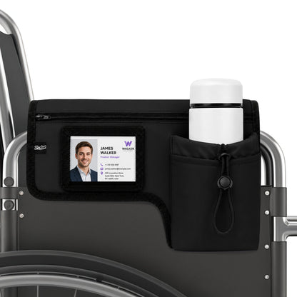 SPRING SEAON Wheelchair Side Bag with Cup Holder & Armrest Pouch - Multi-Pocket Organizer