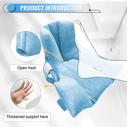 blue-​Heel Protectors with Hot/Cold Pack Pocket - Adjustable Plush Ankle Cushion