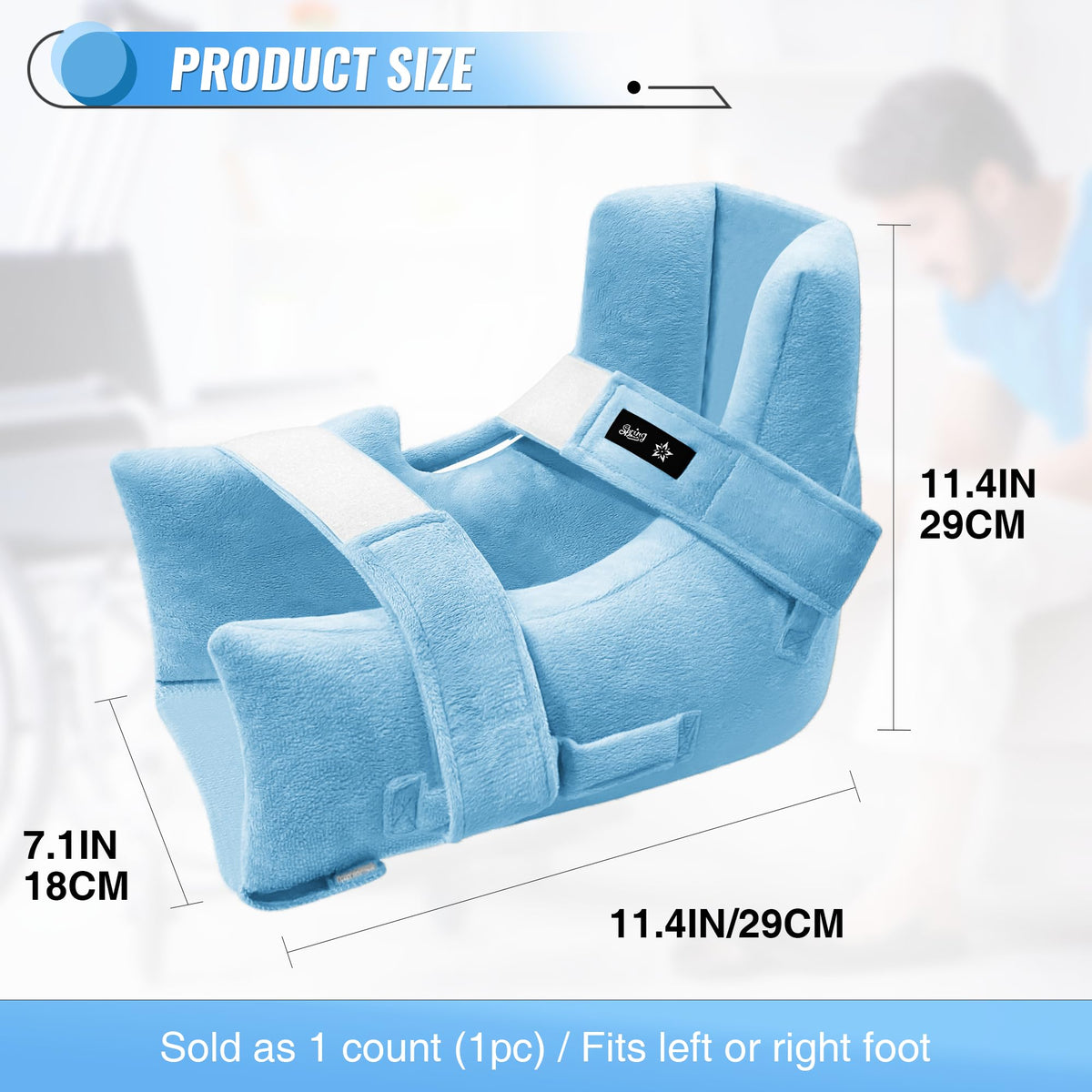 blue-​Heel Protectors with Hot/Cold Pack Pocket - Adjustable Plush Ankle Cushion