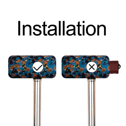 blue leafs_t-handle_cane_pads_cover