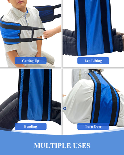 Color-​SPRING SEAON Transfer Sling - Essential Transfer Belt Lifting Strap with Mobility Aids for Seniors (Blue) - SpringSeaon