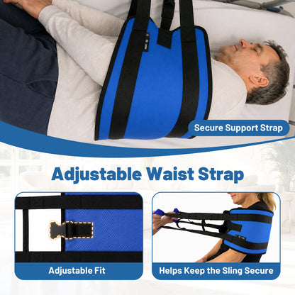 SPRING SEAON Transfer Sling with 6 Handles - Adjustable Support Belt 350 lb, S/M