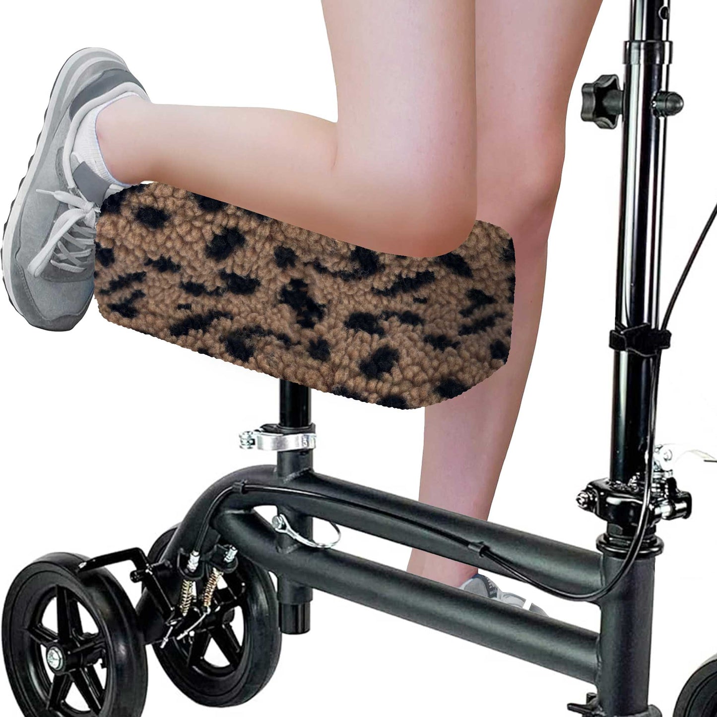 SPRING SEAON Plush Fleece Knee Scooter Cushion Pad Cover for Adults Pattern