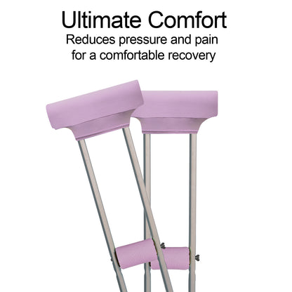 Universal Underarm Crutches Padded Crutch Pads with Hand Grips Padding Handle Covers Dark purple
