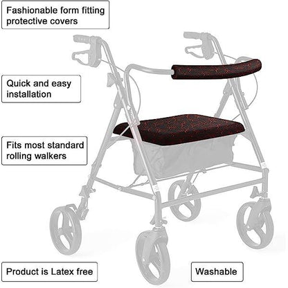 Unisex Rollator Walker Seat and Backrest Covers - Universal Soft Rollator Accessories Colorful Stars
