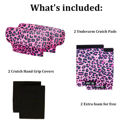 Universal Underarm Crutches Padded Crutch Pads with Hand Grips Padding Handle Covers