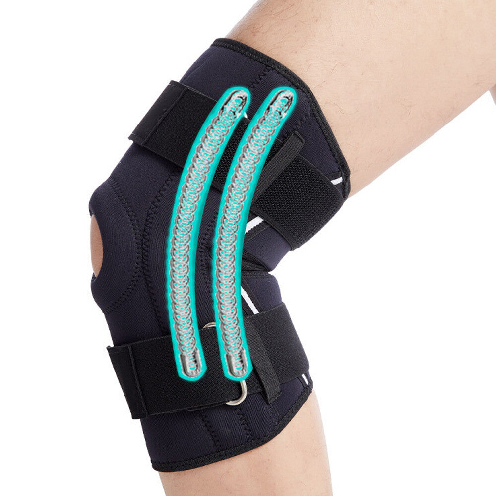Hinged Knee Support with Dual Metal Side Stabilizers - Support for Running M-XL