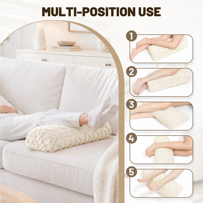 SPRING SEAON Half Moon Knee Pillow - Plush Cover, Memory Foam, 17 Inch