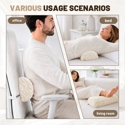 SPRING SEAON Half Moon Knee Pillow - Plush Cover, Memory Foam, 17 Inch