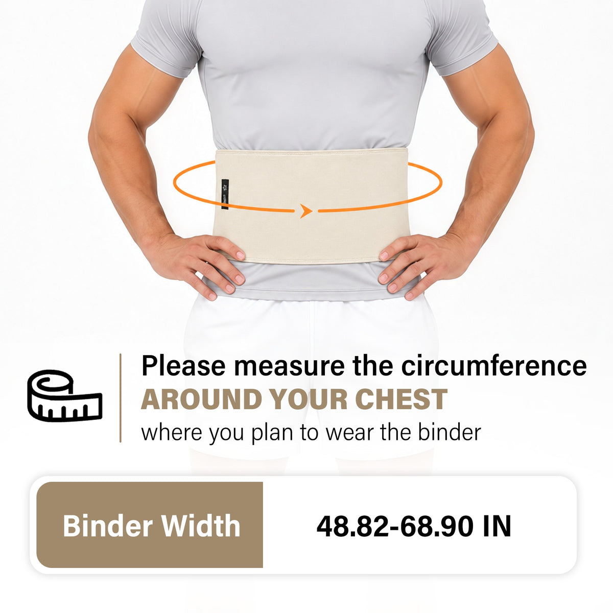 SPRING SEAON Adjustable Chest Compression Wrap with Anti-Slip Strap for Adults