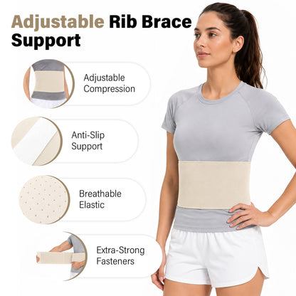 SPRING SEAON Adjustable Chest Compression Wrap with Anti-Slip Strap for Adults