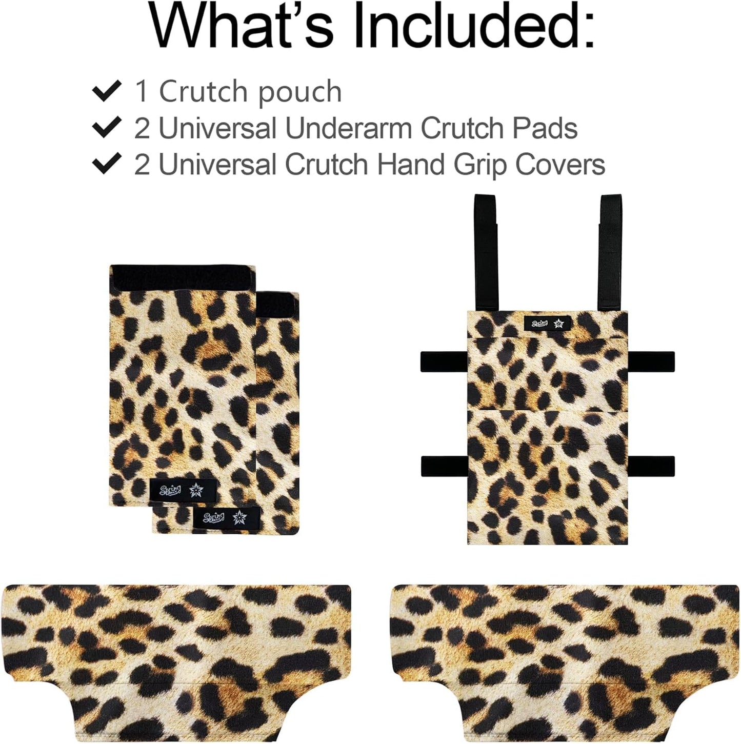 SpringSeaon Underarm Crutch Pads Set with Storage Pouch Water-Resistant - Crutch Cover Accessories