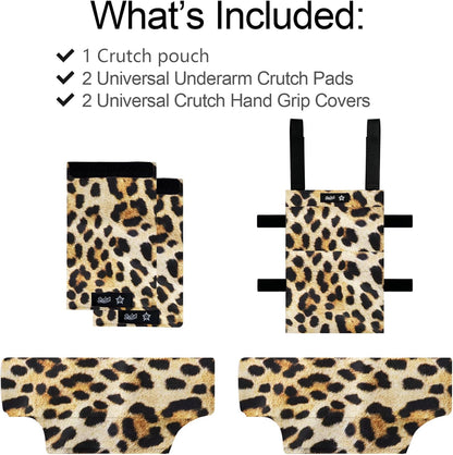 SpringSeaon Underarm Crutch Pads Set with Storage Pouch Water-Resistant - Crutch Cover Accessories
