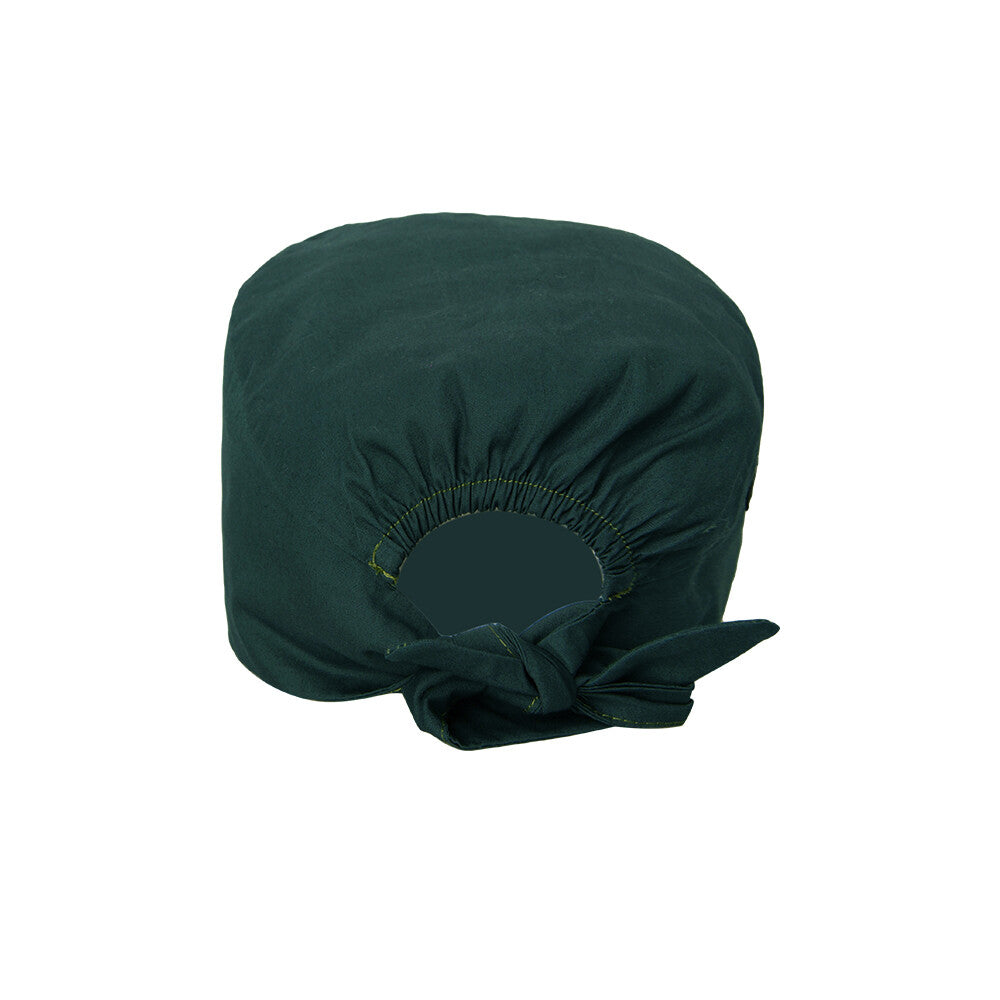 Women's Dark Green Beanies - Working Cap Button Sweatband Adjustable Bouffant Hat