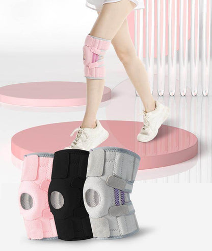 Knee Support with Side Stabilizers & Patella Gel Pads (1 Pair) - 4th Generation Support One Size