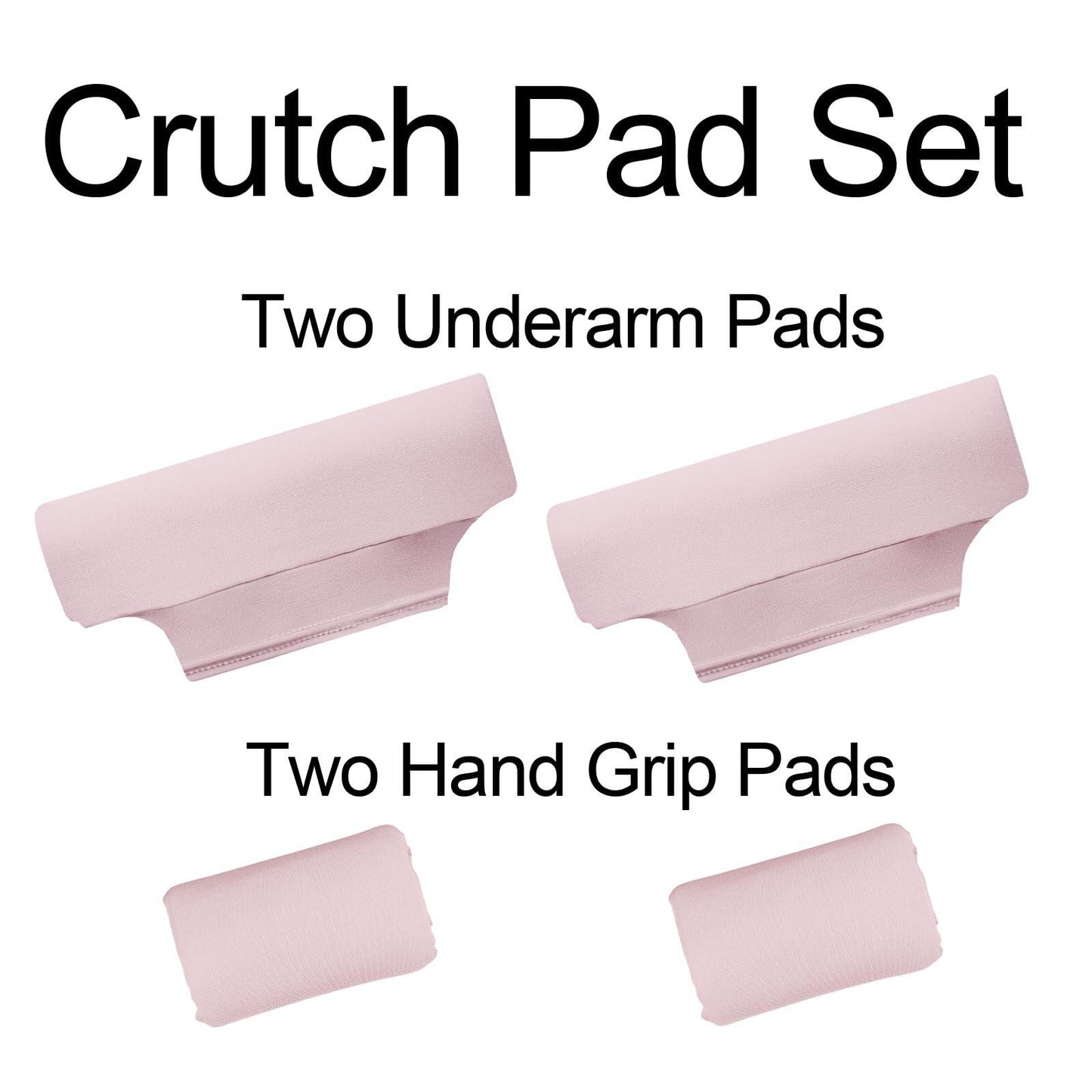 SpringSeaon Black Universal Underarm Crutch Pads & Hand Grips (Set of 4) - Breathable & Anti-Slip