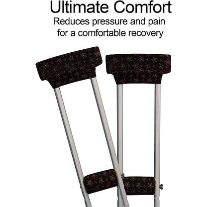 Universal Underarm Crutches Padded Crutch Pads with Hand Grips Padding Handle Covers Dark purple