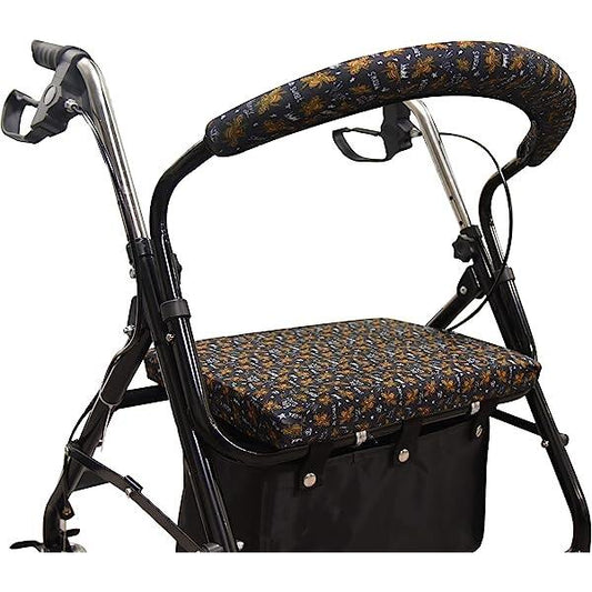 Unisex Rollator Walker Seat and Backrest Rollbar Covers Universal Soft Rollator Accessories Colorful Printing Patterns Bees