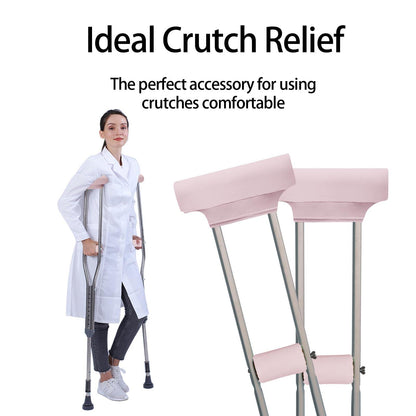 Universal Underarm Crutches Padded Crutch Pads with Hand Grips Padding Handle Covers