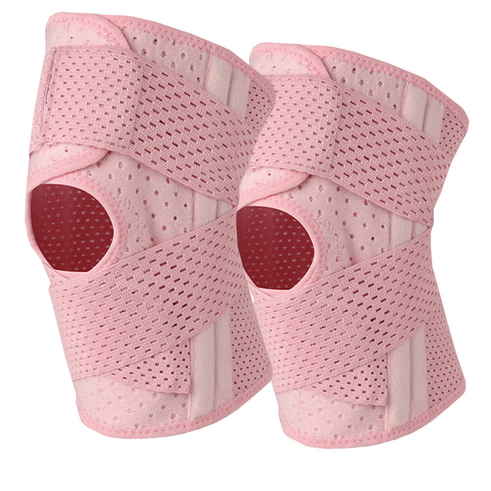 Color-​Knee Support with Side Stabilizers (1 Pair) - Breathable Adjustable Support for Sports S-L - SpringSeaon