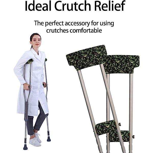 Universal Underarm Crutches Padded Crutch Pads with Hand Grips Padding Handle Covers Dark purple