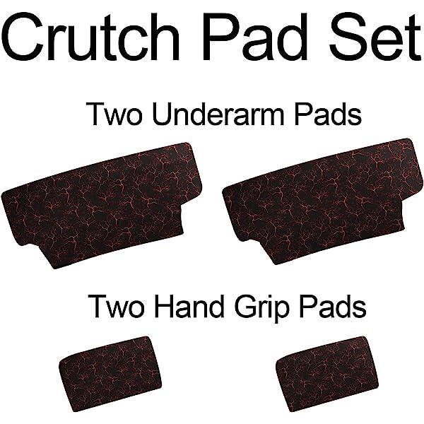 Universal Underarm Crutches Padded Crutch Pads with Hand Grips Padding Handle Covers